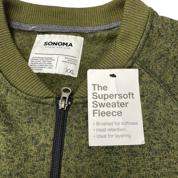 Sonoma Supersoft Sweater Fleece Long Sleeve Full-Zip Men's 2XL - MSRP: $48 - Picture 1 of 16